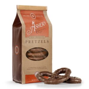 Asher's Milk Chocolate Covered Pretzels Bag 6.5oz  6ct